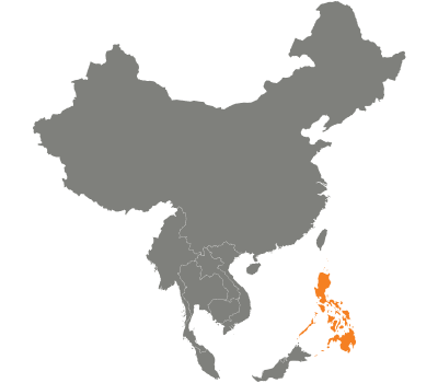 Gráfico sobre Filipinas en el continente asiático