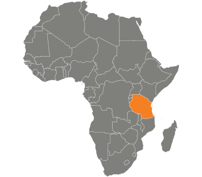 Gráfico sobre Tanzania en el continente africano